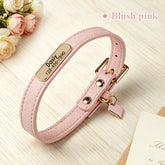 Personalized Soft PU Leather Pet Collar – Custom Engraved ID Tag, 8 Colors for Puppies & Kittens