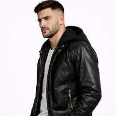 Nightfall Hooded Leather Jacket