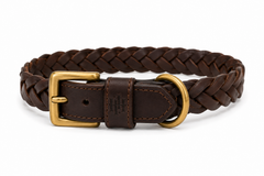 Braided Leather Dog Collar
