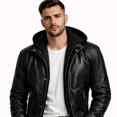 Nightfall Hooded Leather Jacket