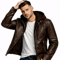 Nightfall Hooded Leather Jacket